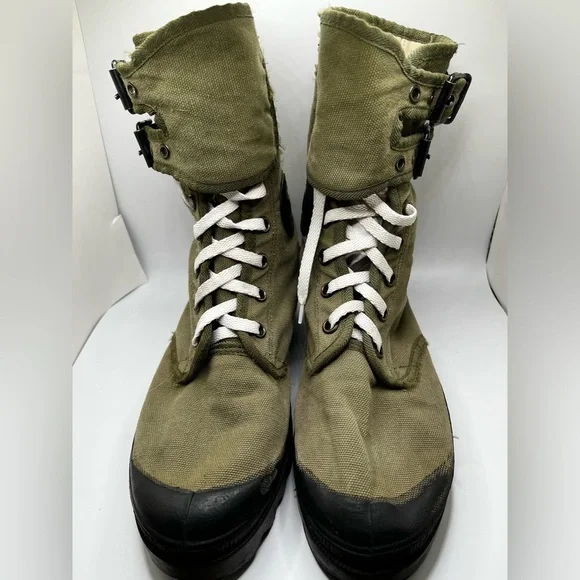 Vintage Wissart Military Canvas Gaiter Double Buckle Army Boot Size 43 - Picture 3 of 16